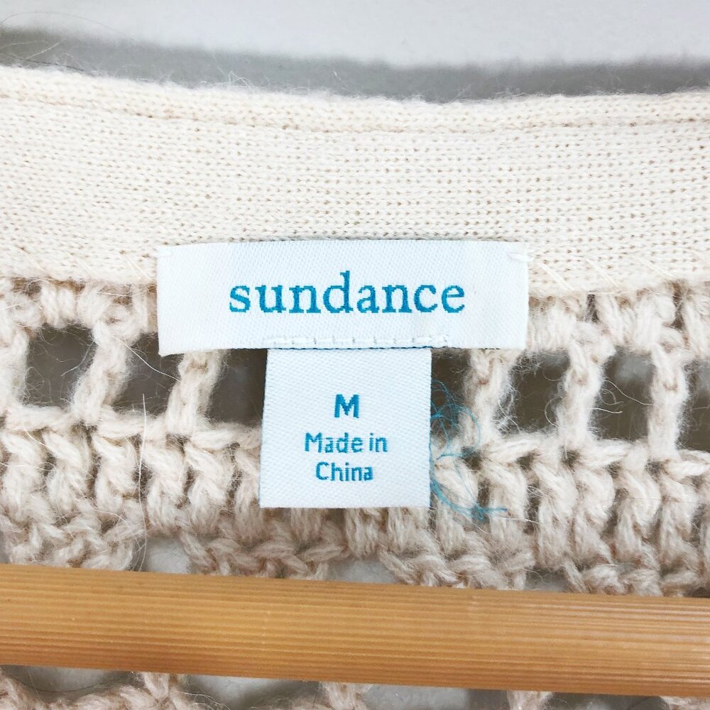 NWOT! SUNDANCE Natural Wonders Boho Crochet Knit Wool/Alpaca Cardigan in Cream - Picture 13 of 14
